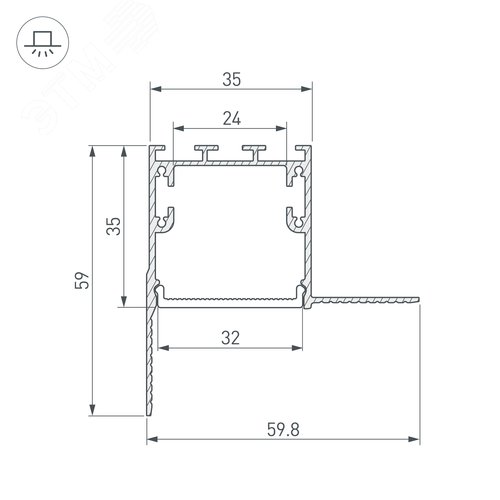 Профиль SL-LINIA32-FANTOM-EDGE-2000 ANOD (ARL, Алюминий) 3