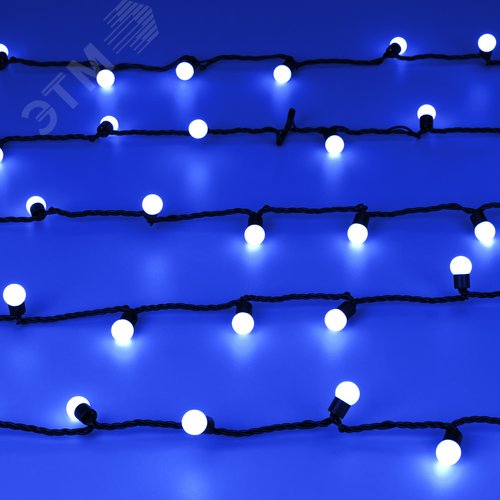 Гирлянда светодиодная декоративная ARD-BALL-CLASSIC-D17.5-10000-BLACK-100LED BLUE 230V, 7W ARDCL, IP65 4