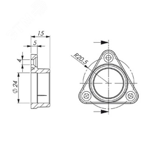 Держатель в шкаф для ALU-ROUND (ARL, Пластик) 2