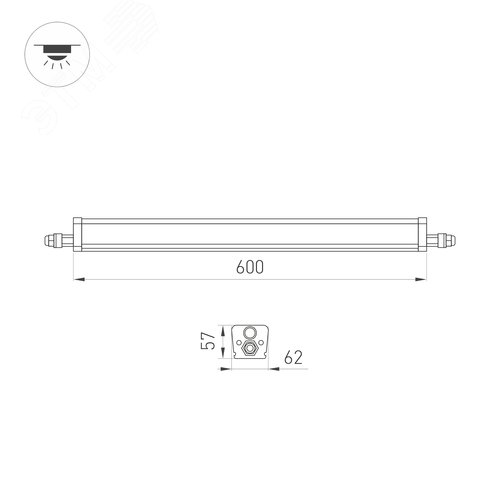 Светильник светодиодный ALT-TUBULAR-MOTION-600-14W Day4000 (WH, 120 deg, 230 В) (ARL, IP65 пластик, 5 лет) - фото 2