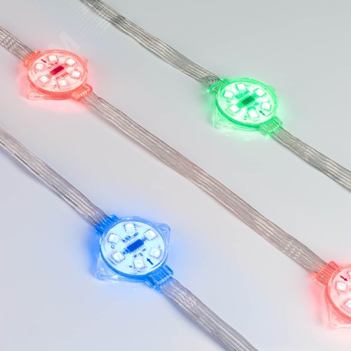 Модуль управляемый VISOR-DMX-5060-6-24V RGB 120deg (D40x12мм, 1.5W, IP68) (-) - Arlight
