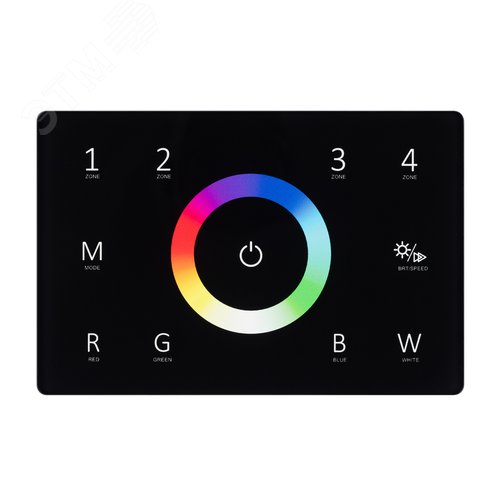 Панель Sens SMART-P85-RGBW Black 230V, 4 зоны, 2.4G ARL, IP20 пластик, 5 лет - фото 2