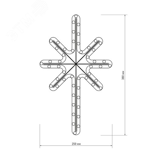 Фигура ARD-STAR-M2-380x250-36LED Warm 230V, 2.5W Ardecoled, IP65 - фото 3