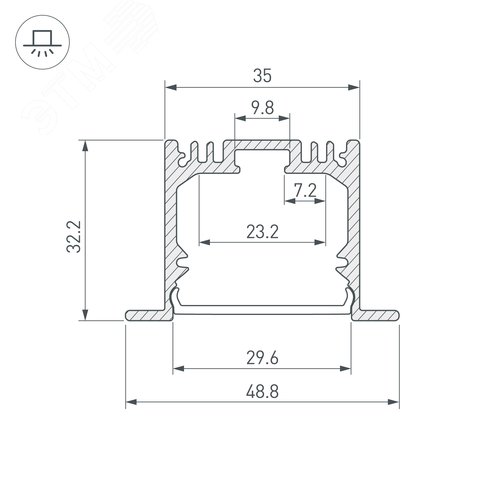 Профиль SL-LINIA49-F-2000 ANOD (ARL, Алюминий) 4