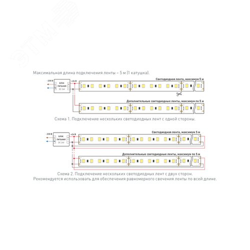 Лента светодиодная 10 Вт/м 24В IP20 6000K 120LED/м TWIST-A120-10mm SMD 2835 5 м - фото 4