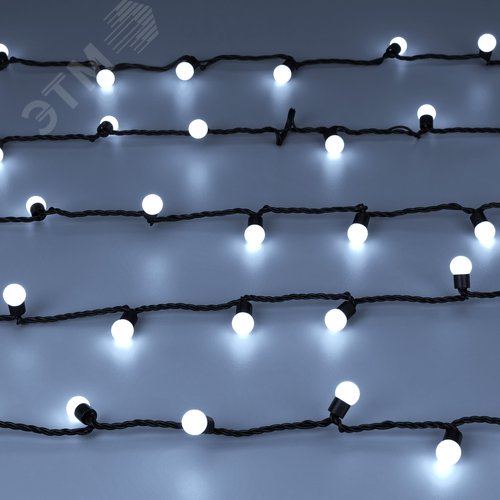 Гирлянда светодиодная декоративная ARD-BALL-CLASSIC-D17.5-10000-BLACK-100LED WHITE 230V, 7W ARDCL, IP65 3