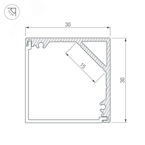 Профиль SL-KANT-H30-2000 ANOD (ARL, Алюминий) 4