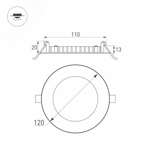 Светильник DL-120M-9W Day White (ARL, IP40 Металл, 3 года) - фото 4