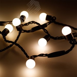 Гирлянда ARD-BALL-CLASSIC-D17.5-20000-BLACK-200LED WARM (230V, 14W) (ARDCL, IP65) (025591)