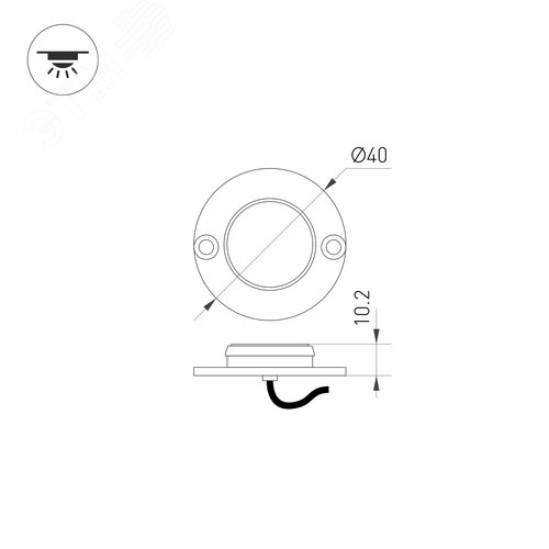 Светильник ART-DECK-LAMP-R40-1W Warm3000 (SL, 120 deg, 12-24V) (Arlight, IP67 Металл, 3 года) (024925) - фото 2