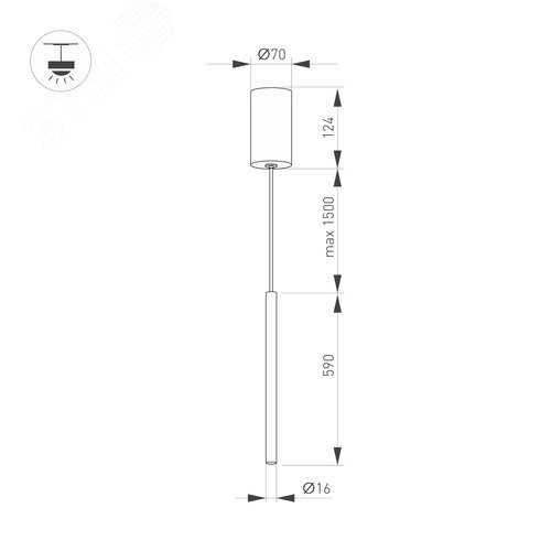 Светильник SP-UMBRA-HANG-V-L600-10W Warm3000 (GD, 120 deg, 230V) (Arlight, IP20 Металл, 3 года) | 036952 | Arlight - фото 2