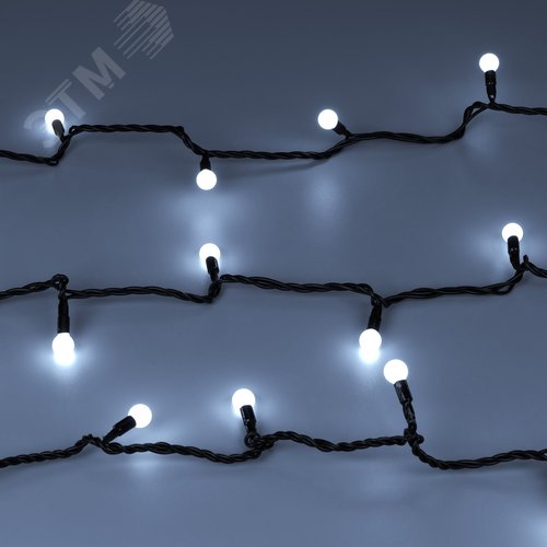 Гирлянда светодиодная декоративная ARD-BALL-CLASSIC-D13-10000-BLACK-100LED WHITE 230V, 7W ARDCL, IP65 2