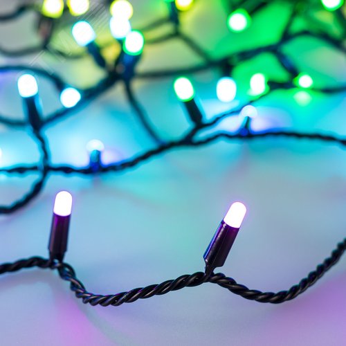 Гирлянда светодиодная декоративная ARD-STRING-CLASSIC-10000-BLACK-100LED-MILK-LIVE RGB-DMX 24V, 10W ARDCL, IP65 - Arlight