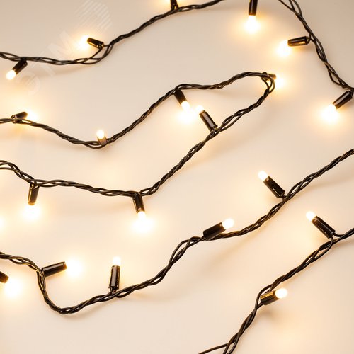 Гирлянда светодиодная декоративная ARD-STRING-CLASSIC-1000-BLACK-100LED-MILK PULSE Warm 230V, 7W ARDCL, IP65 - фото 2