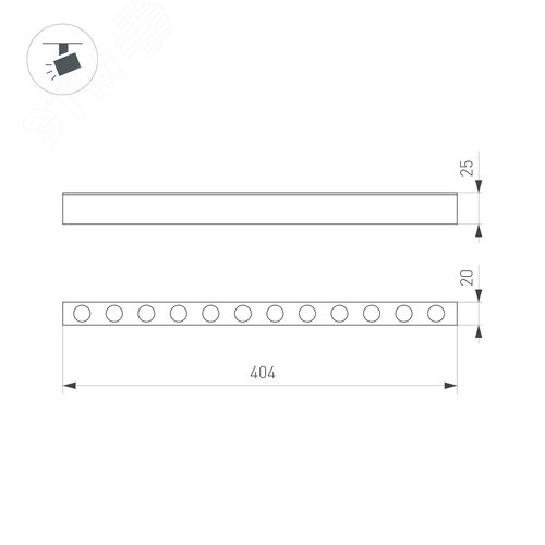 Светильник MAG-DOTS-25-L400-12W Day4000 (BK, 30 deg, 24V) ( IP20 Металл, 3 года) - фото 4