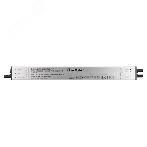 Блок питания ARPV-LG24060-LINEAR-PFC-DALI2-PD (24V, 2.5A, 60W) ( IP67 Металл, 5 лет) - фото 2
