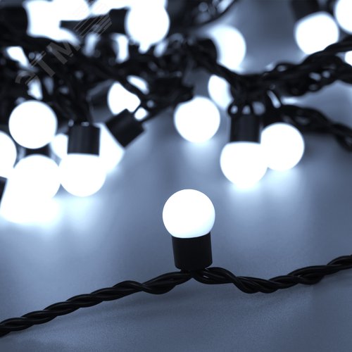 Гирлянда светодиодная декоративная ARD-BALL-CLASSIC-D17.5-10000-BLACK-100LED WHITE 230V, 7W ARDCL, IP65