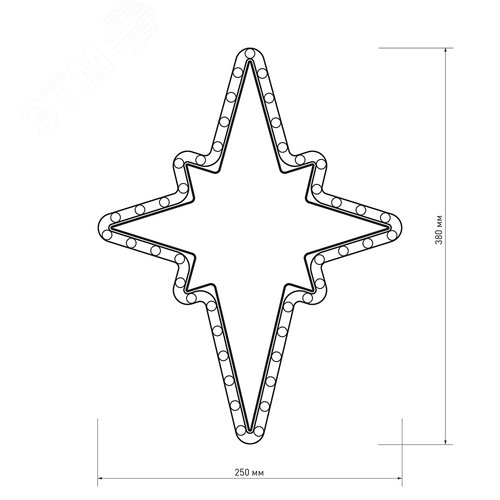 Фигура ARD-STAR-M3-380x250-36LED Warm 230V, 2.5W Ardecoled, IP65 - фото 4