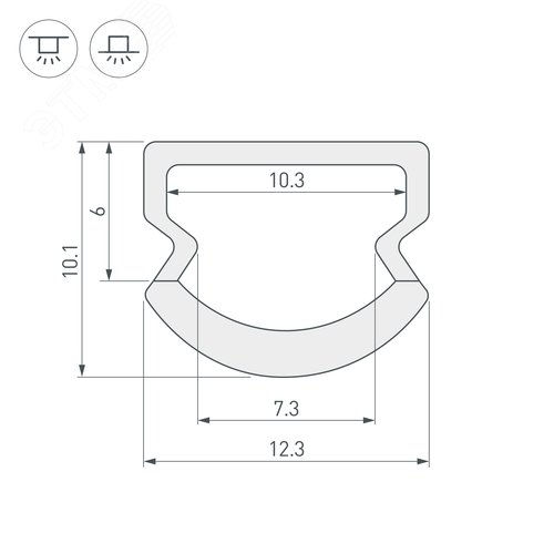 Профиль WPH-LINE-1210R-2000 OPAL (ARL, Пластик) 2