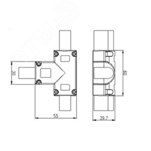 Соединитель тройной ARL-CLEAR-U15-2x90 (26x15mm) (ARL, Металл) (022703) - фото 5