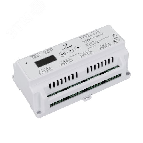 Декодер SMART-K18-DMX 12-36V, 12x5A ARL, IP20, пластик, 5 лет