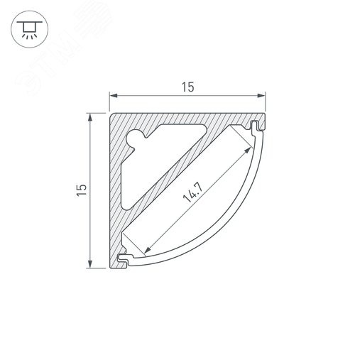 Профиль SL-KANT-H15-2000 ANOD (ARL, Алюминий) 4