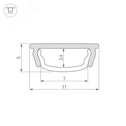 Профиль ARH-BENT-W11-2000 ANOD (ARL, Алюминий) 3