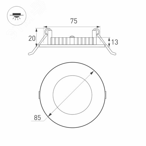 Светильник DL-85м-4W Warm White (ARL, IP40 металл, 3 года) 5