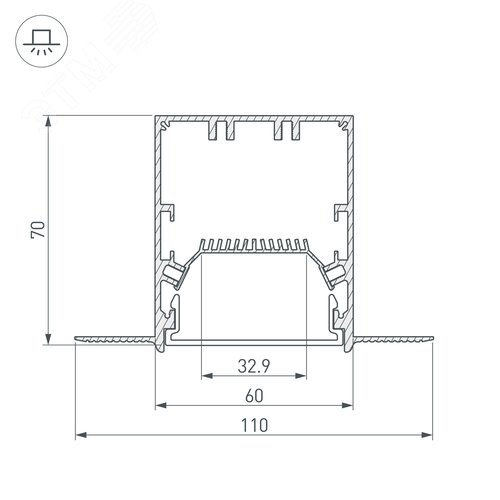 Профиль SL-LINIA55-FANTOM-2000 ANOD (ARL, Алюминий) 3