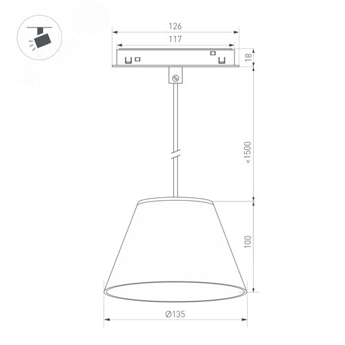 Светильник MAG-ORIENT-OLLAS-HANG-5W Day4000 (BK-GR, 80 deg, 48V) (Arlight, IP20 Металл, 3 года) | 036386 | Arlight - фото 3