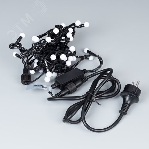 Гирлянда светодиодная декоративная ARD-BALL-CLASSIC-D13-10000-BLACK-100LED WHITE 230V, 7W ARDCL, IP65 4