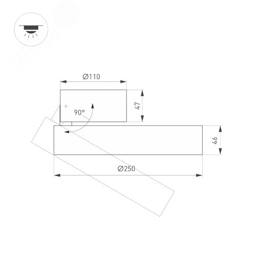 Светильник SP-RONDO-FLAP-R250-30W Day4000 (WH, 110 deg) (ARL, IP40 Металл, 3 года) 7