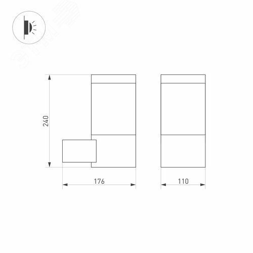 Светильник LGD-STEM-WALL-10W Warm3000 (GR, 185 deg, 230 В) (ARL, IP65 Металл, 3 года) 4