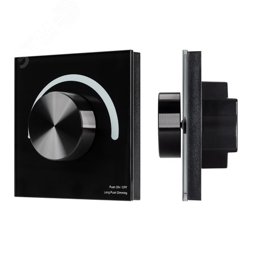 Панель Rotary SMART-P28-DIM Black 12-24V, 2.4G ARL, IP20 пластик, 5 лет - Arlight