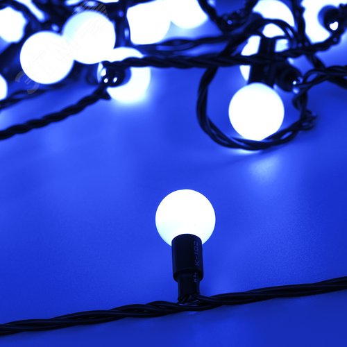 Гирлянда светодиодная декоративная ARD-BALL-CLASSIC-D23-10000-BLACK-80LED BLUE 230V, 3.5W ARDCL, IP65