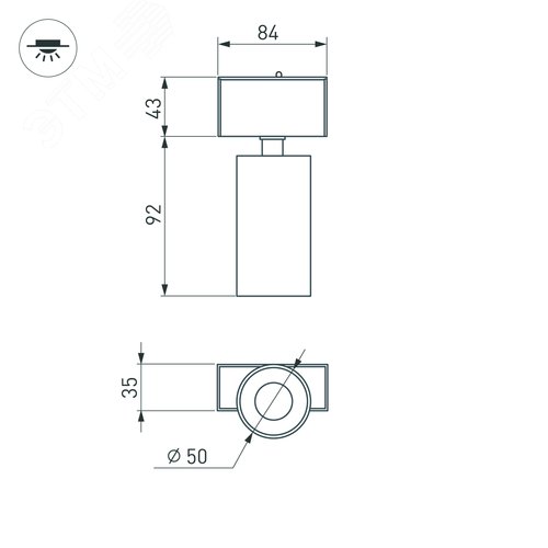 Светильник MAG-SPOT-45-R85-7W Day4000 (WH, 24 deg, 24V) ( IP20 Металл, 3 года) - фото 2