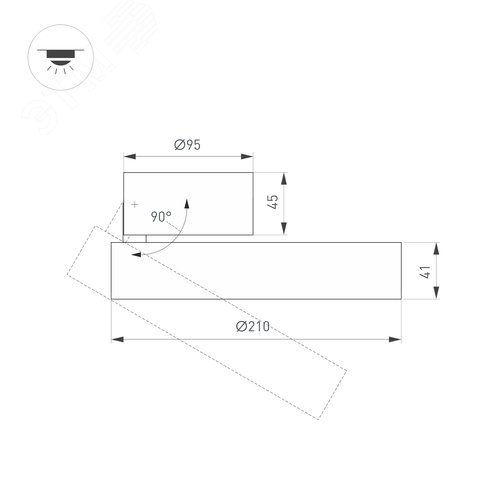 Светильник SP-RONDO-FLAP-R210-20W Warm3000 (BK, 110 deg) (ARL, IP40 Металл, 3 года) 7