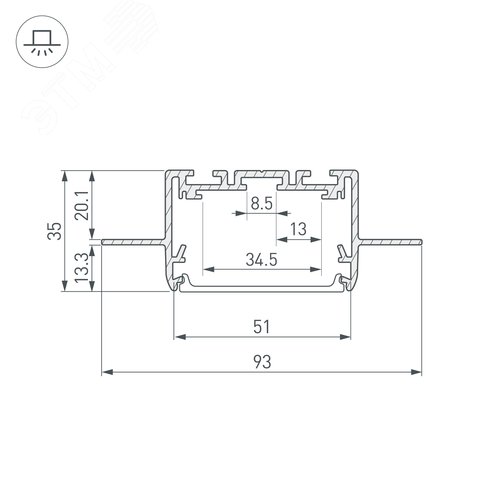 Профиль SL-LINIA55-FANTOM-2500 ANOD - фото 3