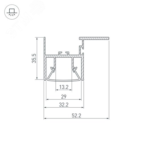Профиль FOLED-CEIL-SIDE-2000 (ARL, Алюминий) 4