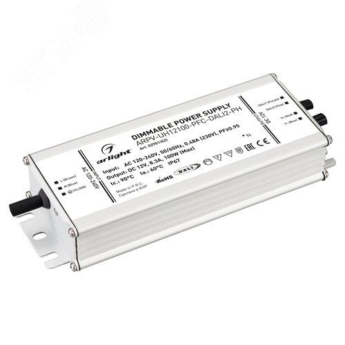 Блок питания ARPV-UH12100-PFC-DALI2-PH (12V, 8.3A, 100W) | 029513(2) | Arlight - Arlight