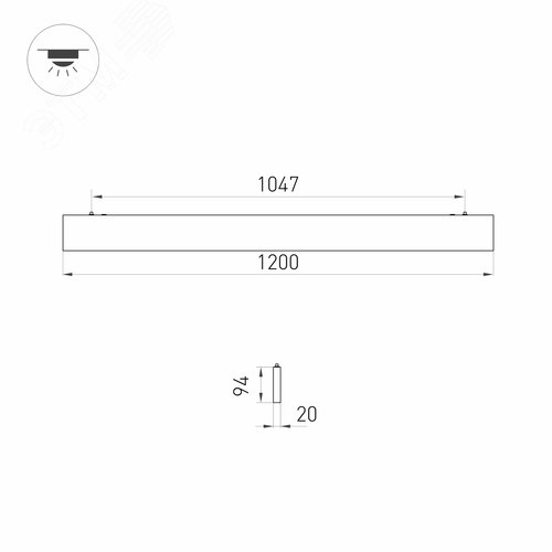 Светильник ALT-LINEAIR-FLAT-UPDOWN-DIM-S2094-1200-40W Day4000 (BK, 100 deg, 230V) (ARL, IP20 Металл, 3 года) - фото 3