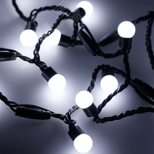 Гирлянда ARD-BALL-CLASSIC-D17.5-20000-BLACK-200LED WHITE (230V, 14W) (ARDCL, IP65) (025590)