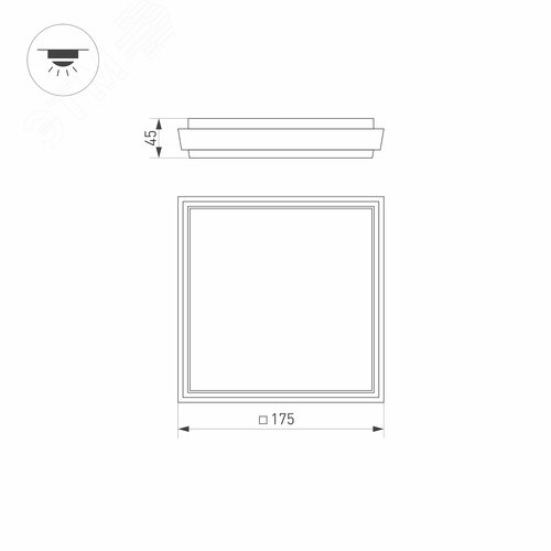 Светильник LGD-AREA-S175x175-10W Warm3000 (GR, 110 deg, 230 В) (ARL, IP54 Металл, 3 года) - фото 6