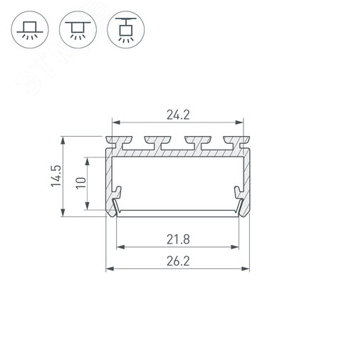 Профиль PLS-LOCK-H15-2000 ANOD (ARL, Алюминий) 2