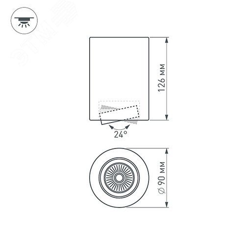 Светильник SP-FOCUS-R90-9W Day White (ARL, IP20 Металл, 3 года) - фото 2