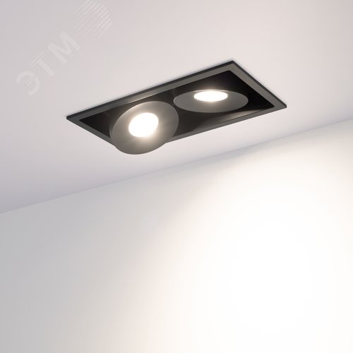 Светильник CL-SIMPLE-S148x80-2x9W Day4000 (BK, 45 deg) (ARL, IP20 Металл, 3 года) - фото 3