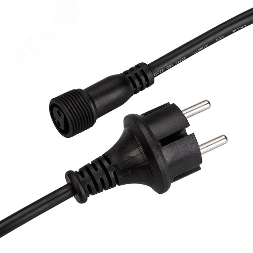 Шнур питания ARD-CLASSIC-BALL-LIVE-1.5м Black (230V, 1.6A) (ARDCL, Закрытый) - Arlight