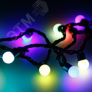 Гирлянда ARD-BALL-PRO-D17.5-10000-BLACK-100LED RGB (230V, 7W) (ARDCL, IP65) (025586)