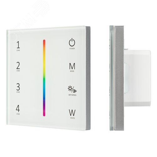 Панель Sens SMART-P45-RGBW White 230V, 4 зоны, 2.4G ARL, IP20 пластик, 5 лет - Arlight