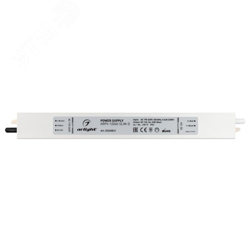 Блок питания ARPV-12060-SLIM-D (12V, 5A, 60W) (ARL, IP67 Металл, 3 года) - фото 3